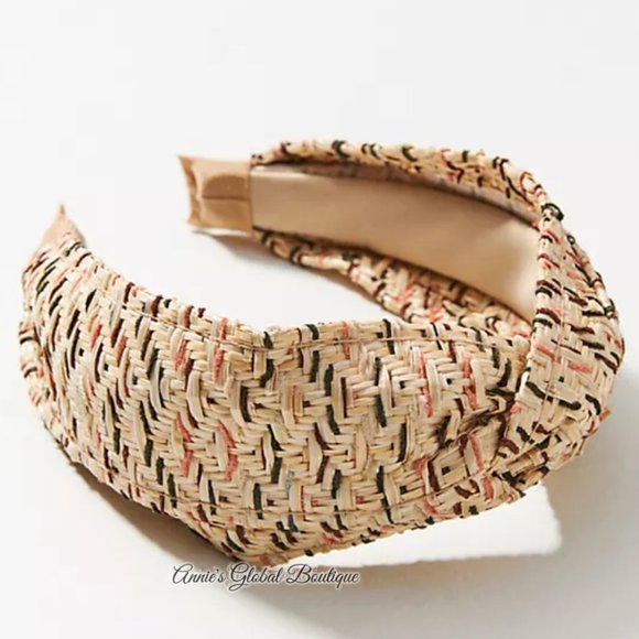 RARE NWT ANTHROPOLOGIE Zig-Zag Textured Woven Knotted Headband - Picture 5 of 16